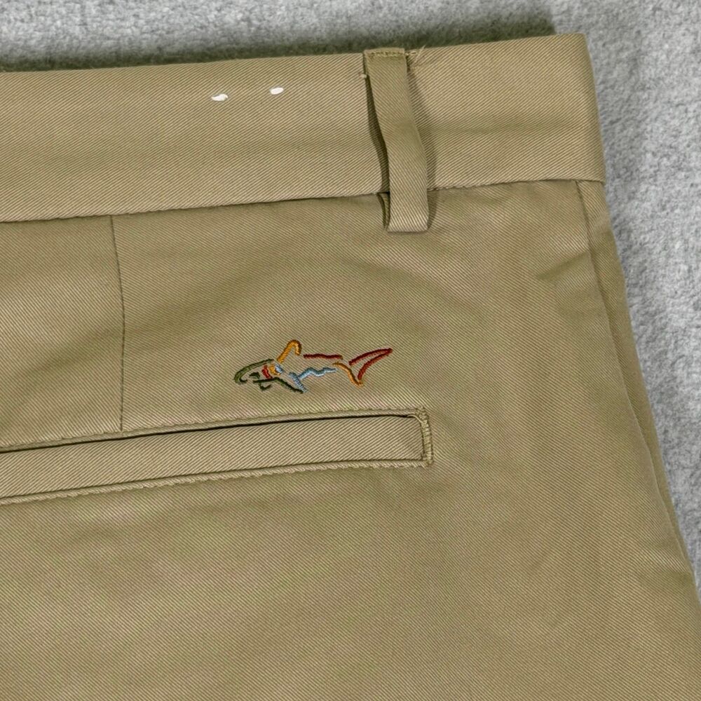 Greg Norman Tasso Elba Mens Khaki Golf Shorts Size 36 Flat Front Casual - Picture 7 of 8